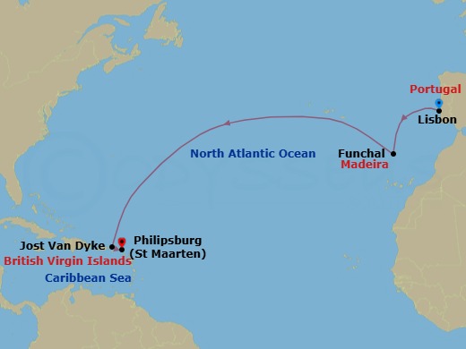 Ocean Crossing Route Map