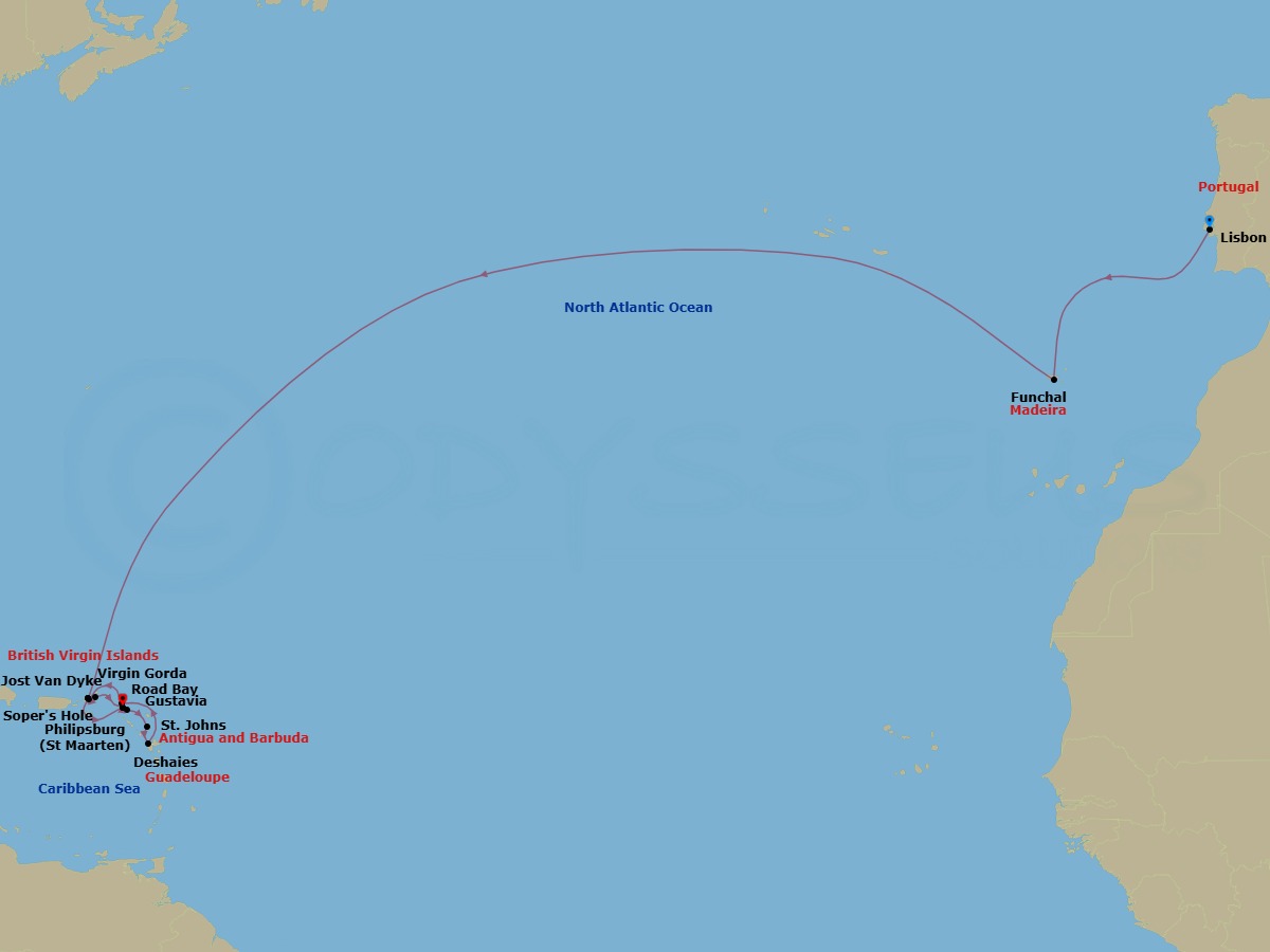 Star Collector: Hearty Ports & Rum Punches - A Transatlantic Crossing Route Map