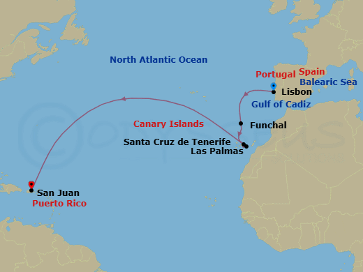 Mid Atlantic Crossing Route Map