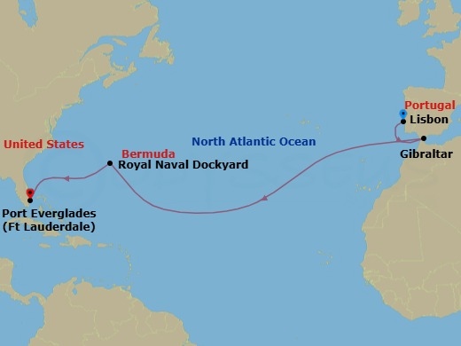 Lisbon To Fort Lauderdale Route Map