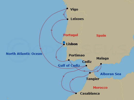 Lisbon To Lisbon Route Map