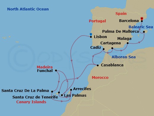 Colorful Canary Islands Route Map