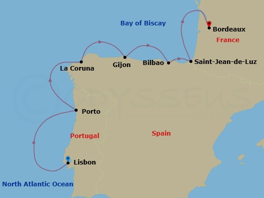 Lisbon To Bordeaux Route Map