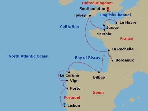 Royals, Castles & Crowns Route Map