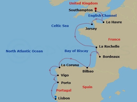 Biscay Horizon Route Map