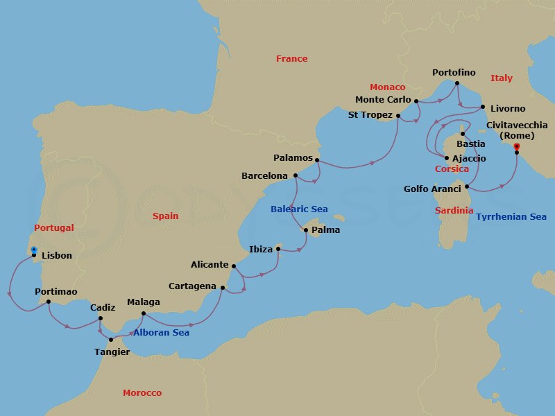 Spanish Summer Route Map