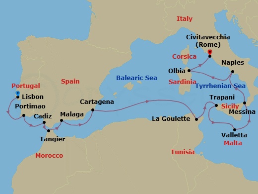 Iberian Wanderlust & Sicilian Dream Route Map