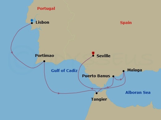 Lisbon To Seville Route Map