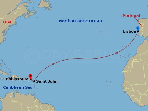 Ocean Crossing Route Map