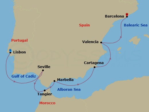 Moroccan Markets & Iberian Icons Route Map