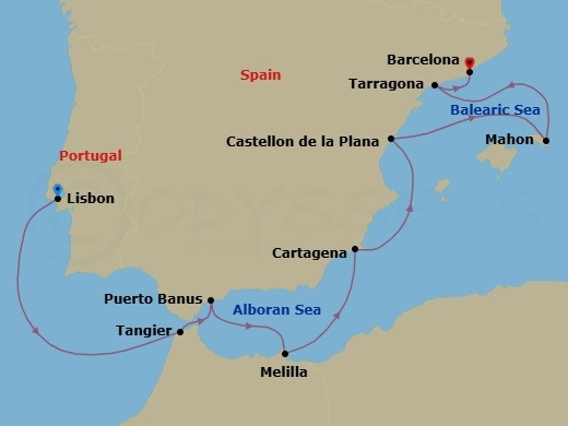 9-Day Coastal Gems Of Andalusia Route Map