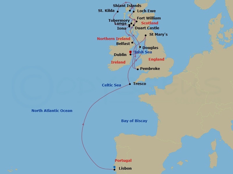 Lisbon To Dublin Route Map