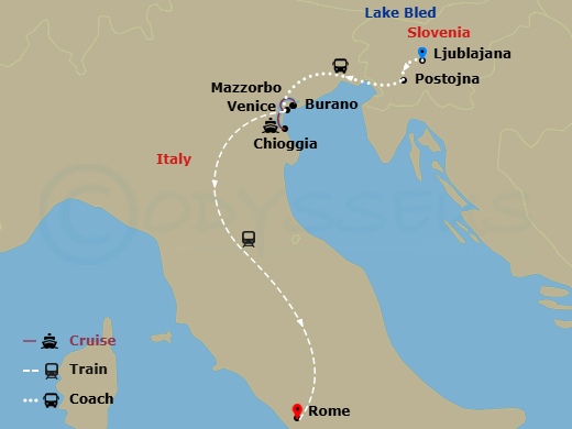 Slovenia, Venice & The Jewels Of Veneto (2028) Route Map