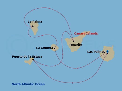 Las Palmas Roundtrip Route Map