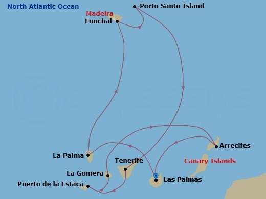 Las Palmas Roundtrip Route Map