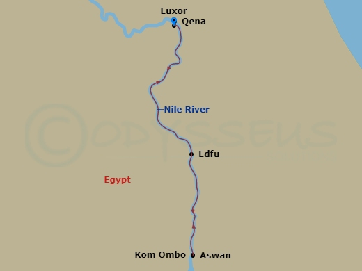11 Night Secrets Of Egypt & The Nile Route Map