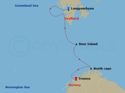Longyearbyen To Tromsø Route Map