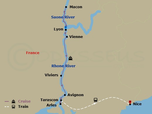Idyllic Rhône With French Riviera Route Map