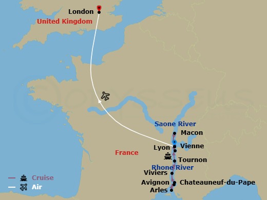 Spectacular South Of France With London Route Map