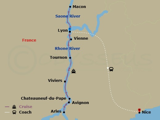 Spectacular South Of France With French Riviera Route Map