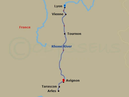 7 Night Colors Of Provence (Celebration Of Wine, Christmas Day Celebration) Route Map