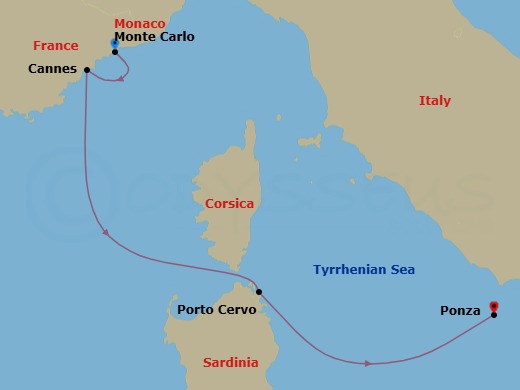 Monte Carlo To Salerno: Through Italy's Island Shores Route Map