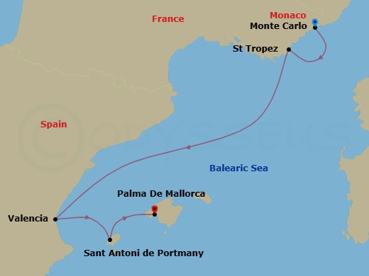 Monaco To Spain: Rivieras & Catalan Shores? Route Map