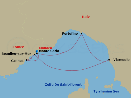 Monaco Roundtrip: Riviera Coastlines? Route Map