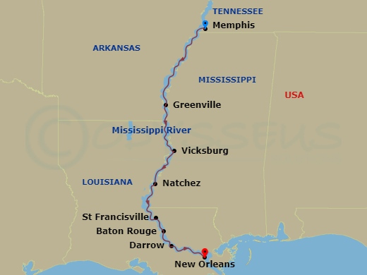 Mississippi Delta Explorer Route Map