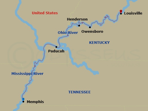 Mississippi & Ohio River Explorer Route Map