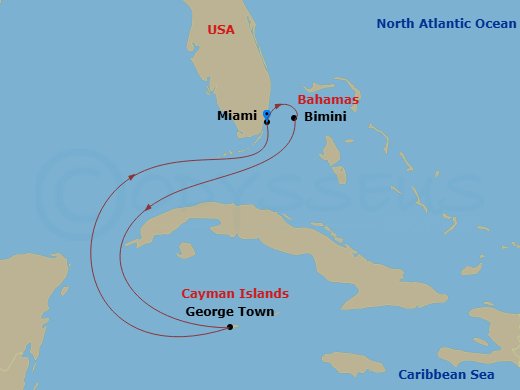 Grand Cayman & Bimini Beach Club Route Map