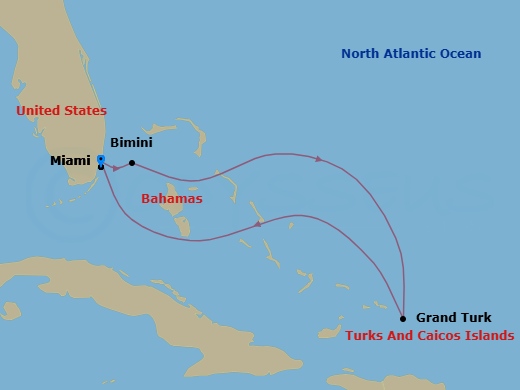 Grand Turk & Bimini Holiday Route Map