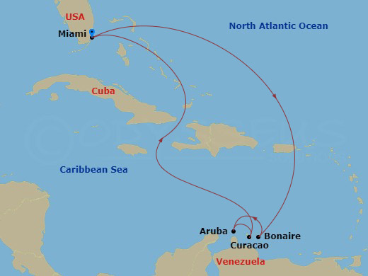 8-Day Southern Caribbean Route Map