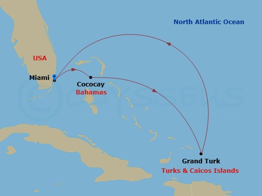 5 Night Eastern Caribbean & Perfect Day Route Map