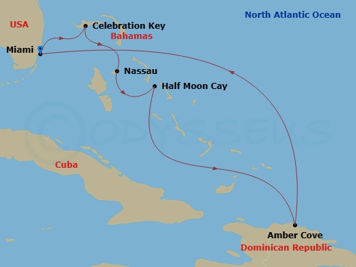 7-Day Eastern Caribbean Route Map