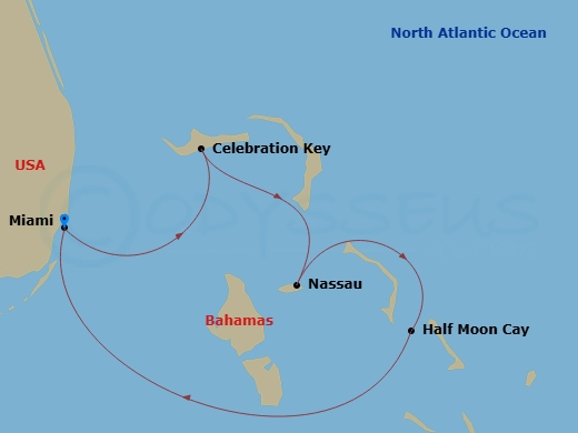 5-Day Bahamas Route Map