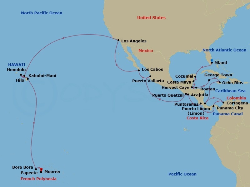 Tides To Tahiti Route Map