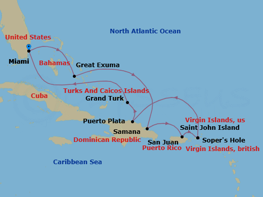 Miami To Miami Route Map