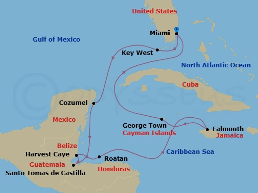 Cupid In The Caribbean Route Map