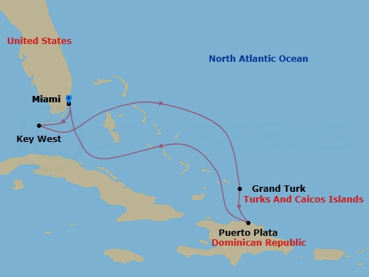 Eastern Caribbean Cruise Route Map