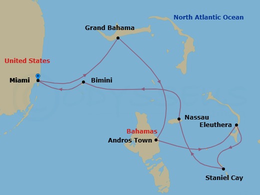 Jewels Of The Bahamas Route Map