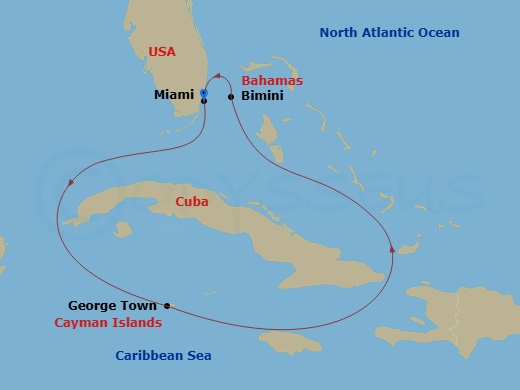 Grand Cayman & Bimini Beach Club Route Map