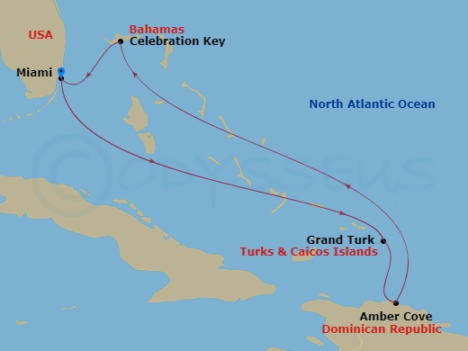6-Day Eastern Caribbean Route Map