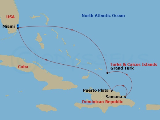 Eastern Caribbean Cruise Route Map