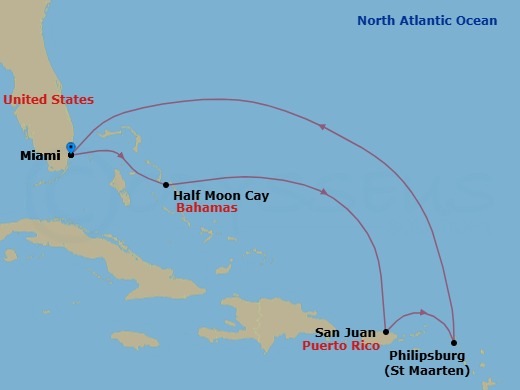 Eastern Caribbean With St. Thomas Route Map