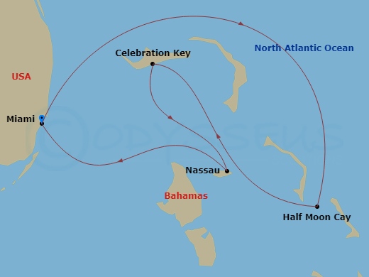 5-Day Bahamas Route Map