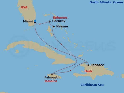 7 Night Perfect Day Cococay & West Carib Route Map