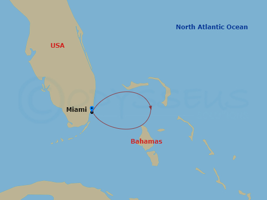 Miami  Roundtrip:  A  Journey  Through  The  Bahamas Route Map
