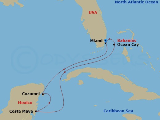Caribbean And Antilles, 6 Nights Route Map