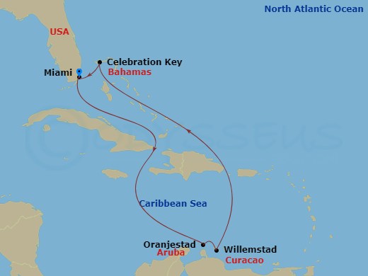 8-Day Southern Caribbean Route Map